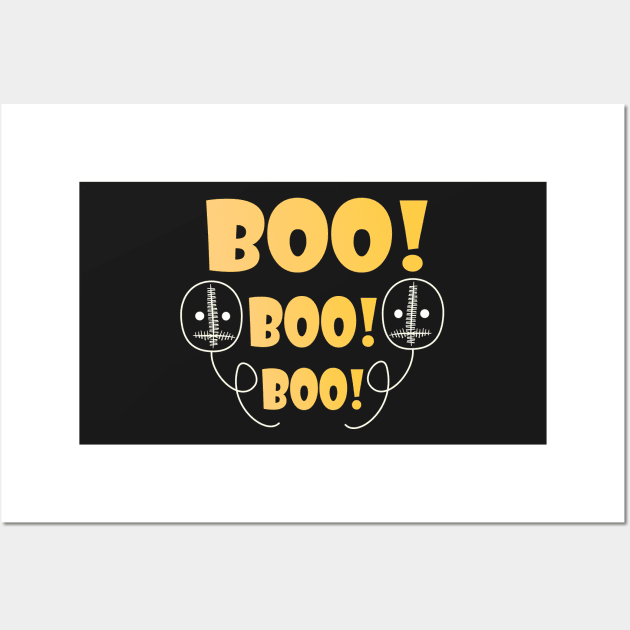 boo ! Halloween scary face devil evil eyes Wall Art by jaml-12